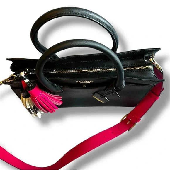 Kate Spade Black Cameron Street Candace handbag with striped strap & tassel - Picture 6 of 15